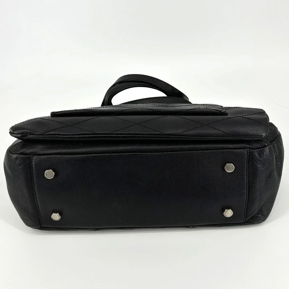 Rebecca Minkoff Je T'aime Work Tote Shoulder Bag Black‎ Diamond Stitched Leather